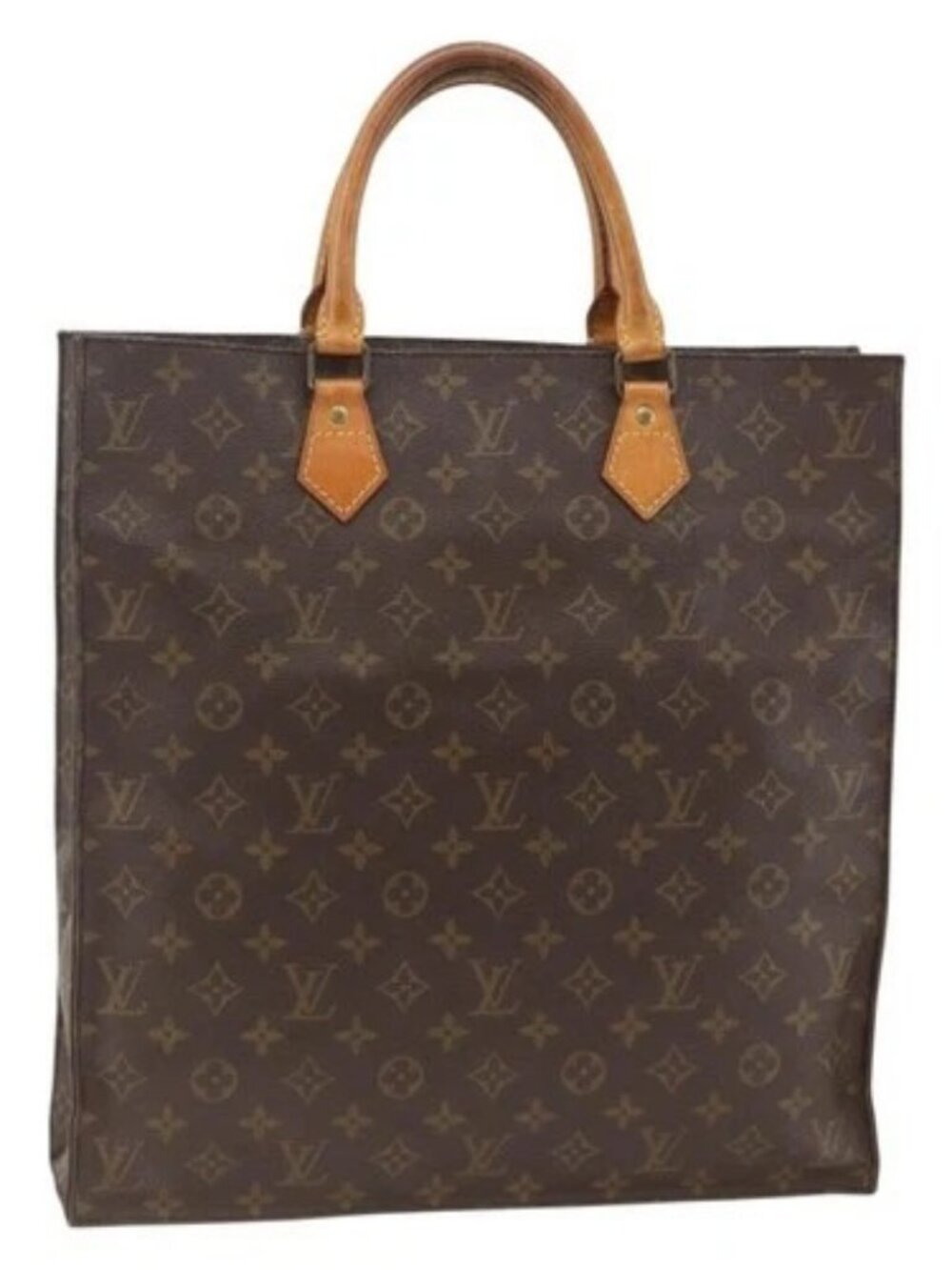 LOUIS VUITTON Monogram Sac Plat Hand Bag M51140 LV Auth ARZ886